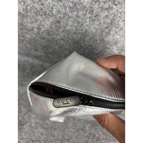 Gucci Beauty Cosmetic Bag Metallic Makeup Pouch Travel Case Purse Organizer - Picture 2 of 6